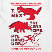 Home of Dinos White and Red Dino Long Sleeve Tee