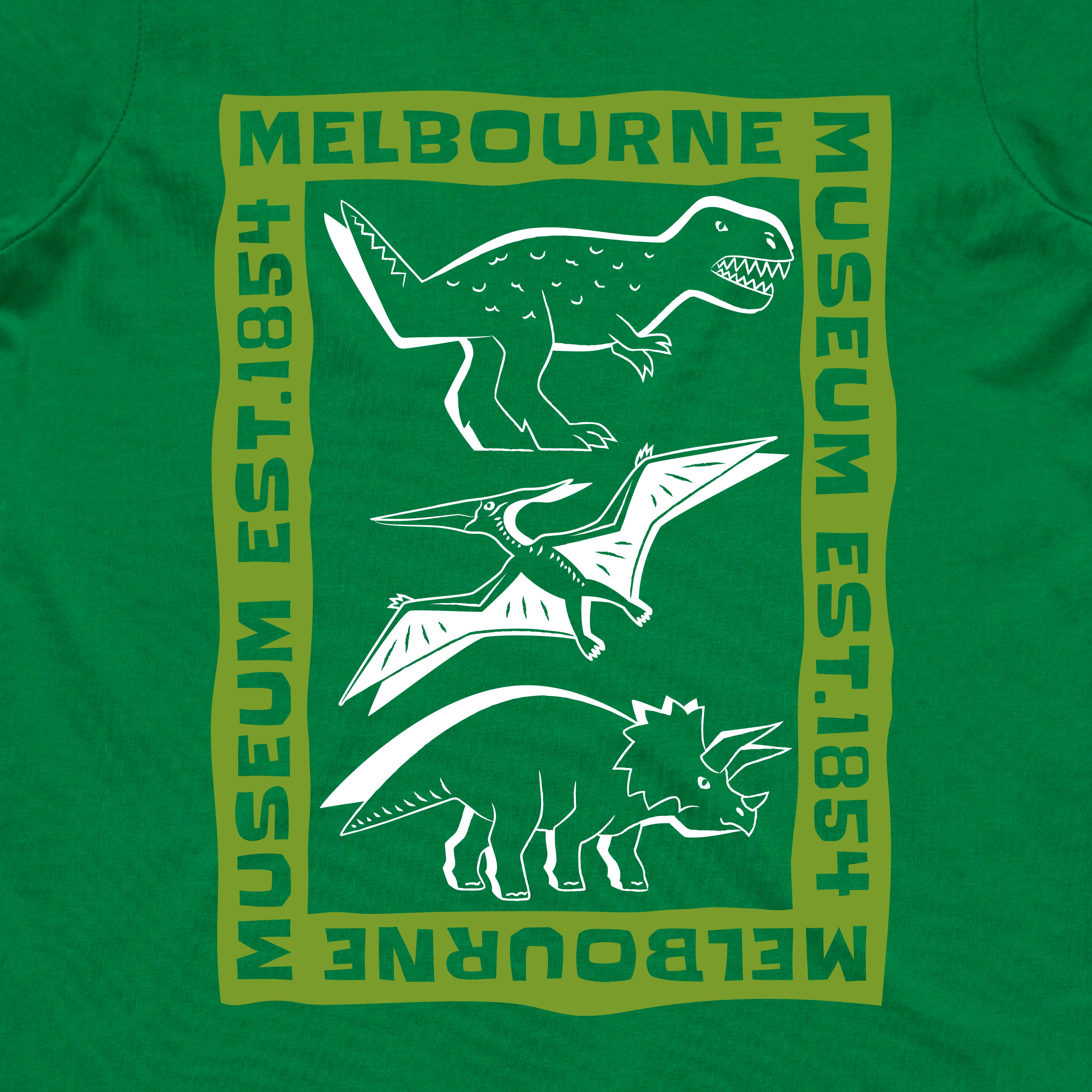 Home of Dinos Kids Green Dino Tee