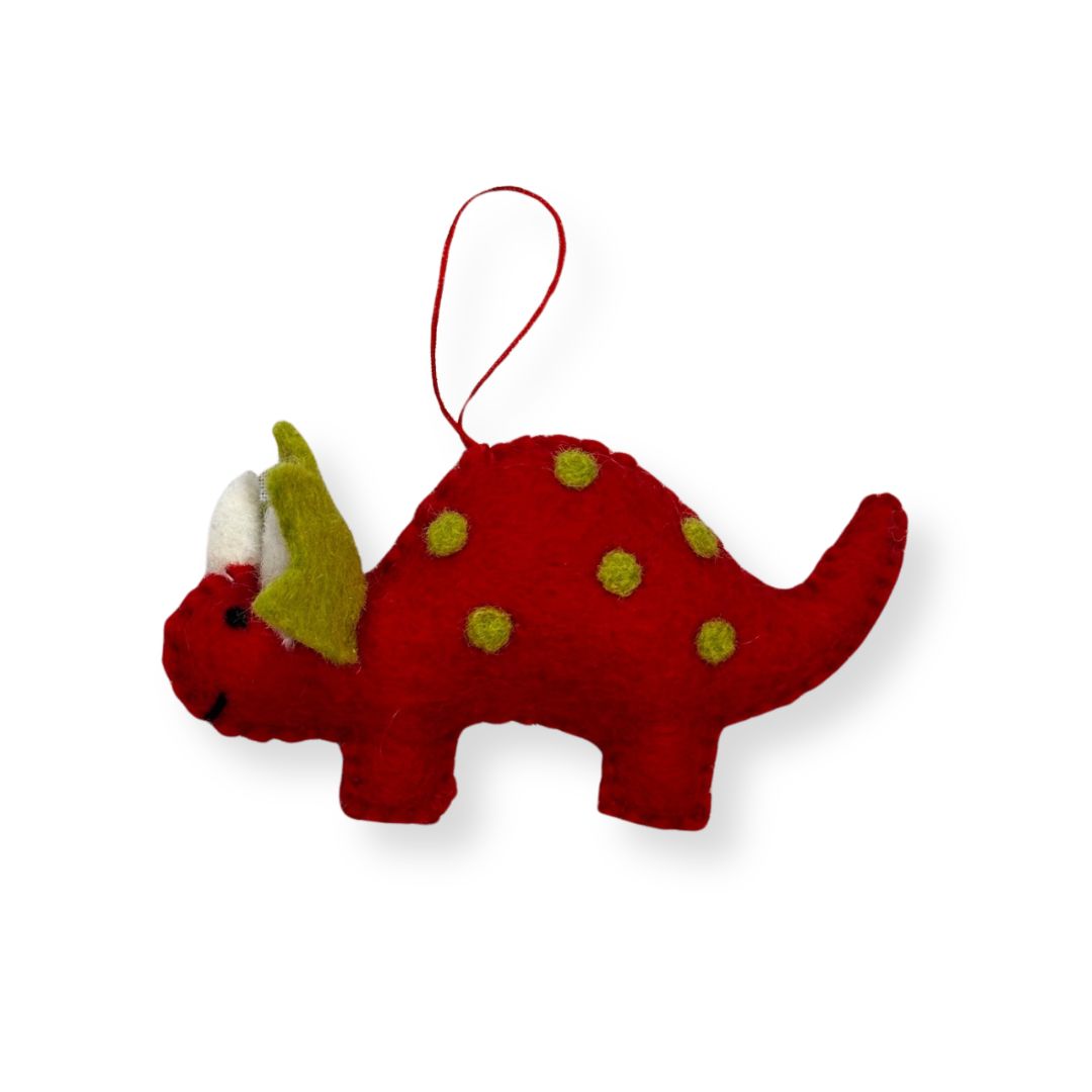 Red Triceratops Ornament