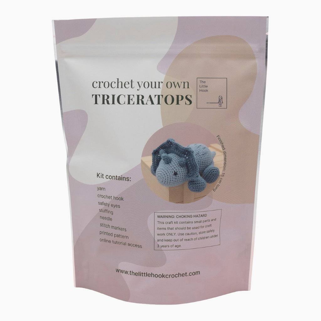Crochet Your Own Triceratops: Blue Standing