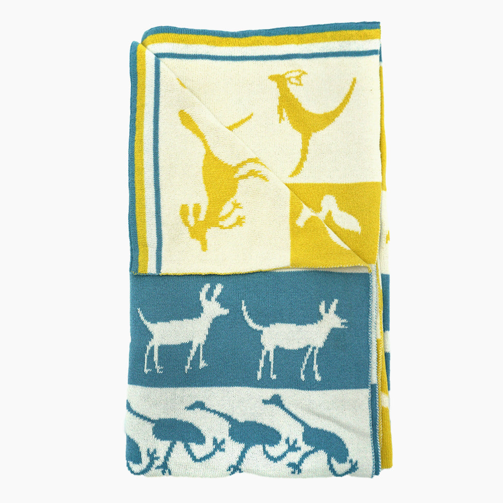 Cedric Varcoe Baby Blanket - Yellow Animals