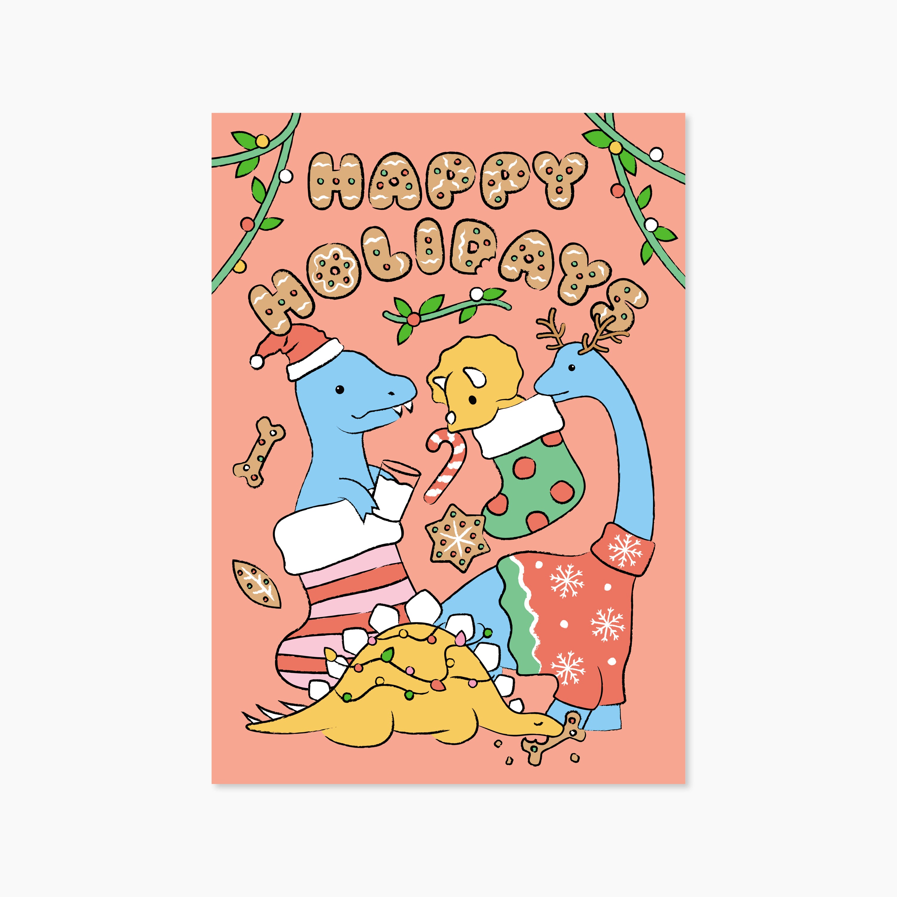 Dino Holidays Greeting Card