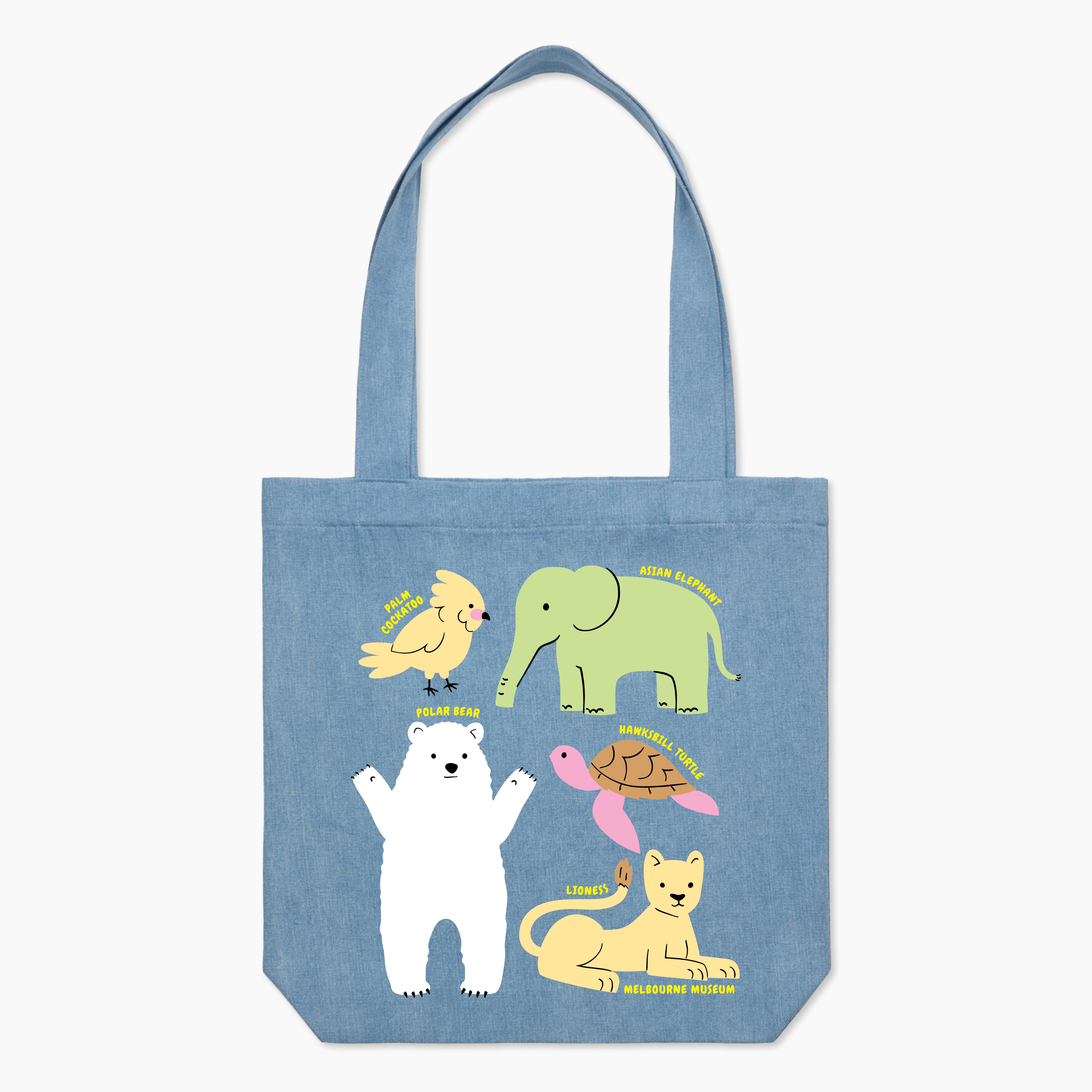 Animal Friends Denim Tote Bag