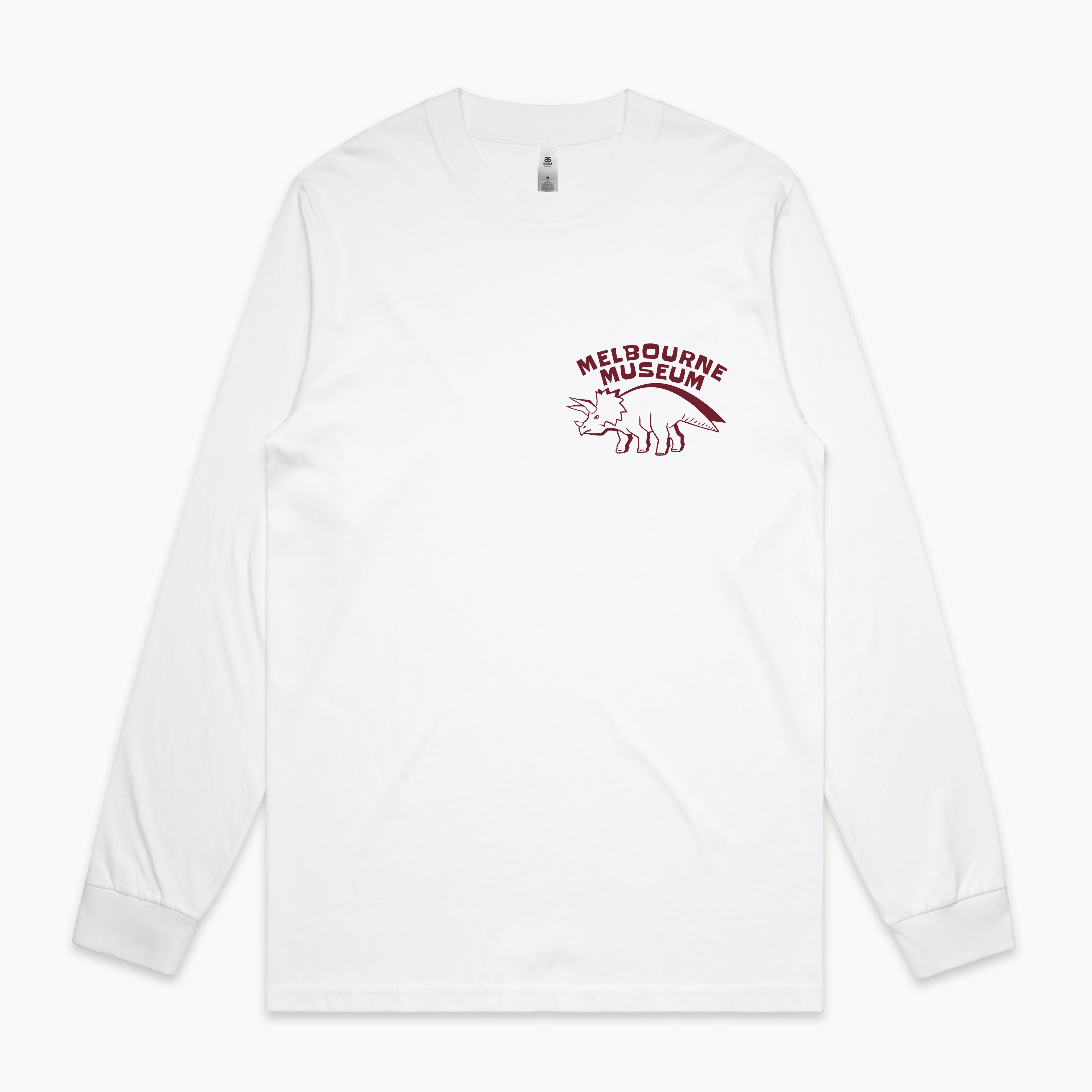 Home of Dinos White and Red Dino Long Sleeve Tee