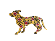 Small Painted Metal Dogs