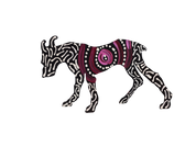 Small Painted Metal Dogs