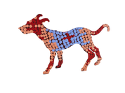 Small Painted Metal Dogs