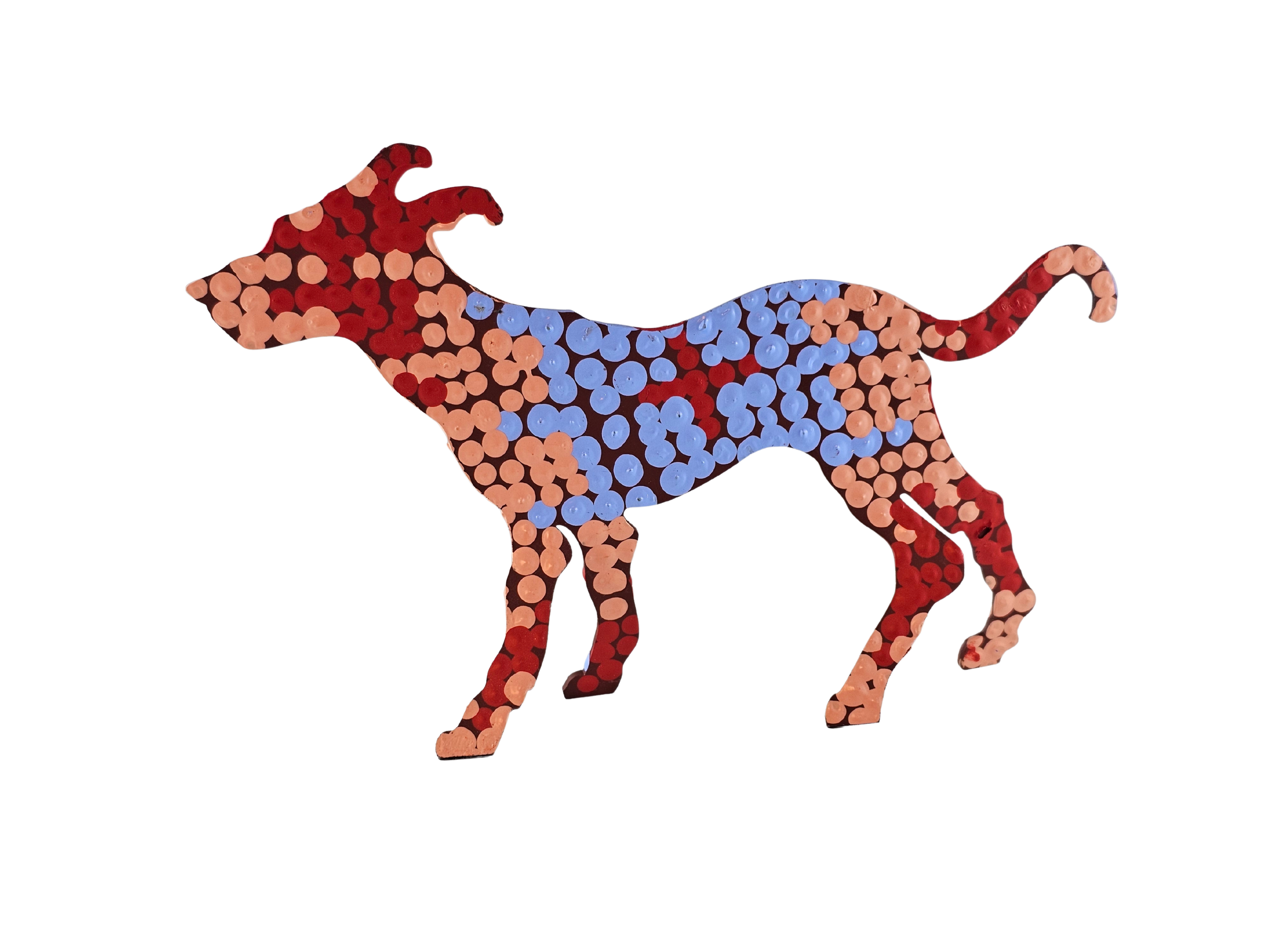 Small Painted Metal Dogs