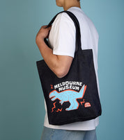 Home of Dinos Denim Tote Bag