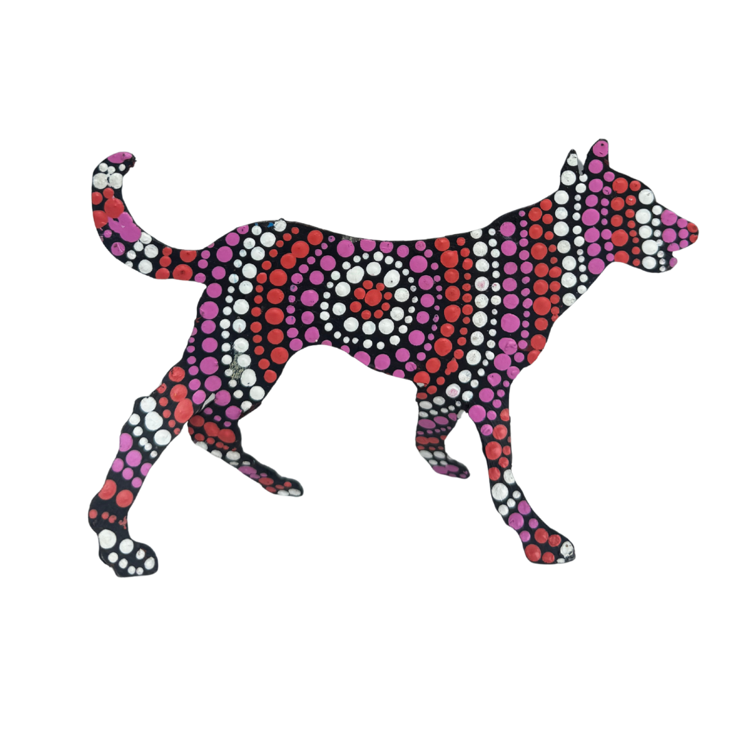 Small Painted Metal Dogs