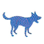 Small Painted Metal Dogs