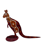 Small Painted Metal Kangaroos