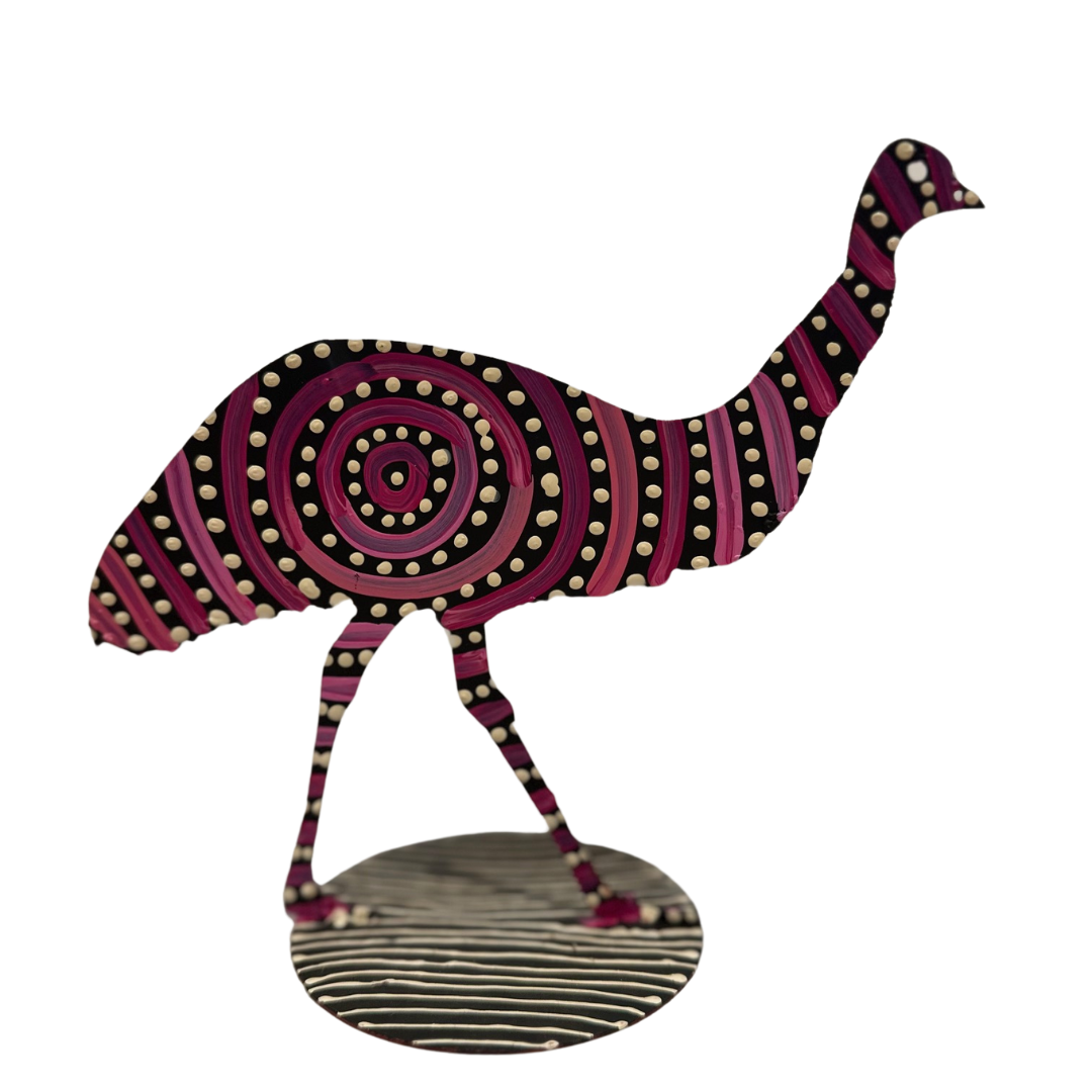 Small Painted Metal Emus