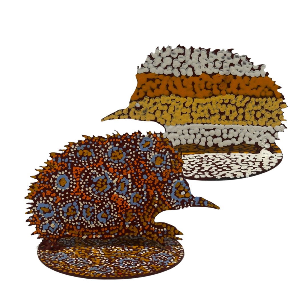 Small Painted Metal Echidnas