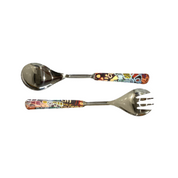 Anmanari Brown Steel Salad Server Set