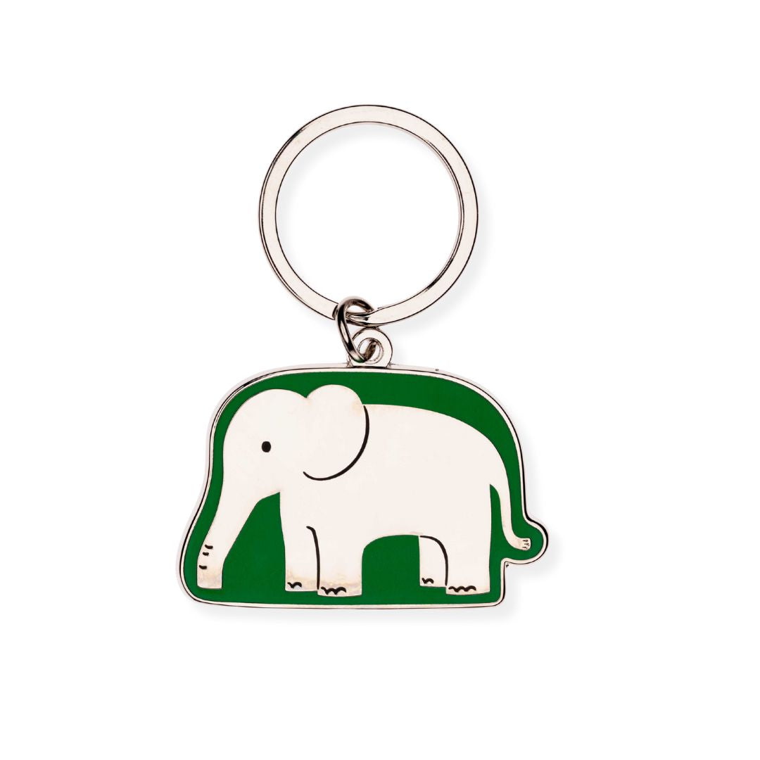 Asian Elephant Enamel Keyring
