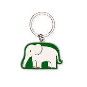 Asian Elephant Enamel Keyring