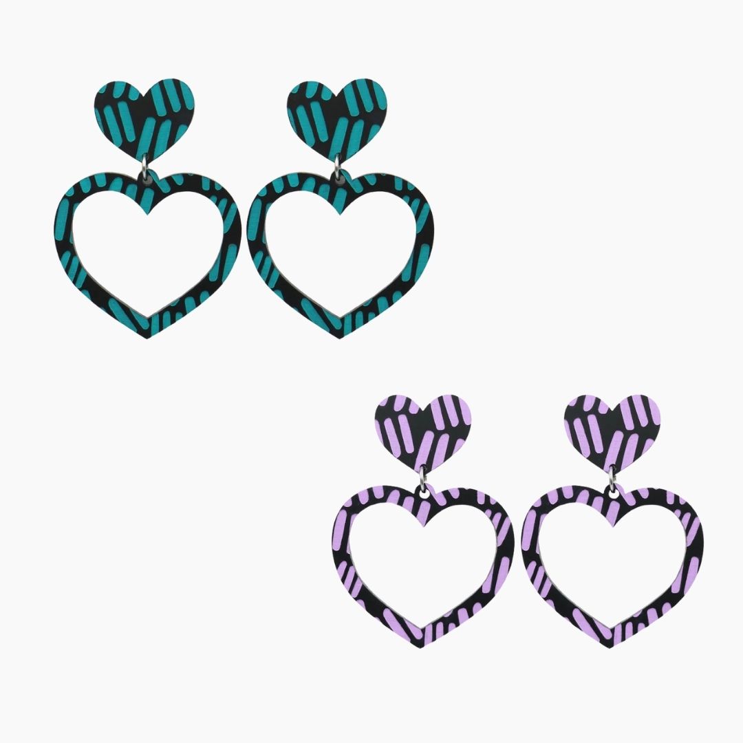 Markings Heart Hoop Earrings