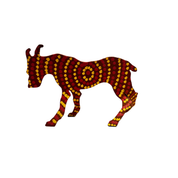 Small Painted Metal Dogs