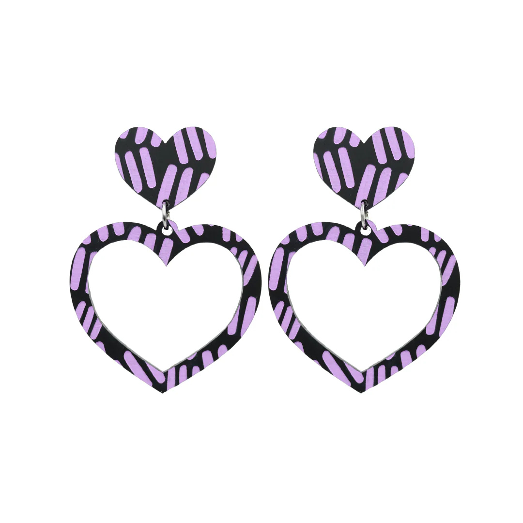 Markings Heart Hoop Earrings