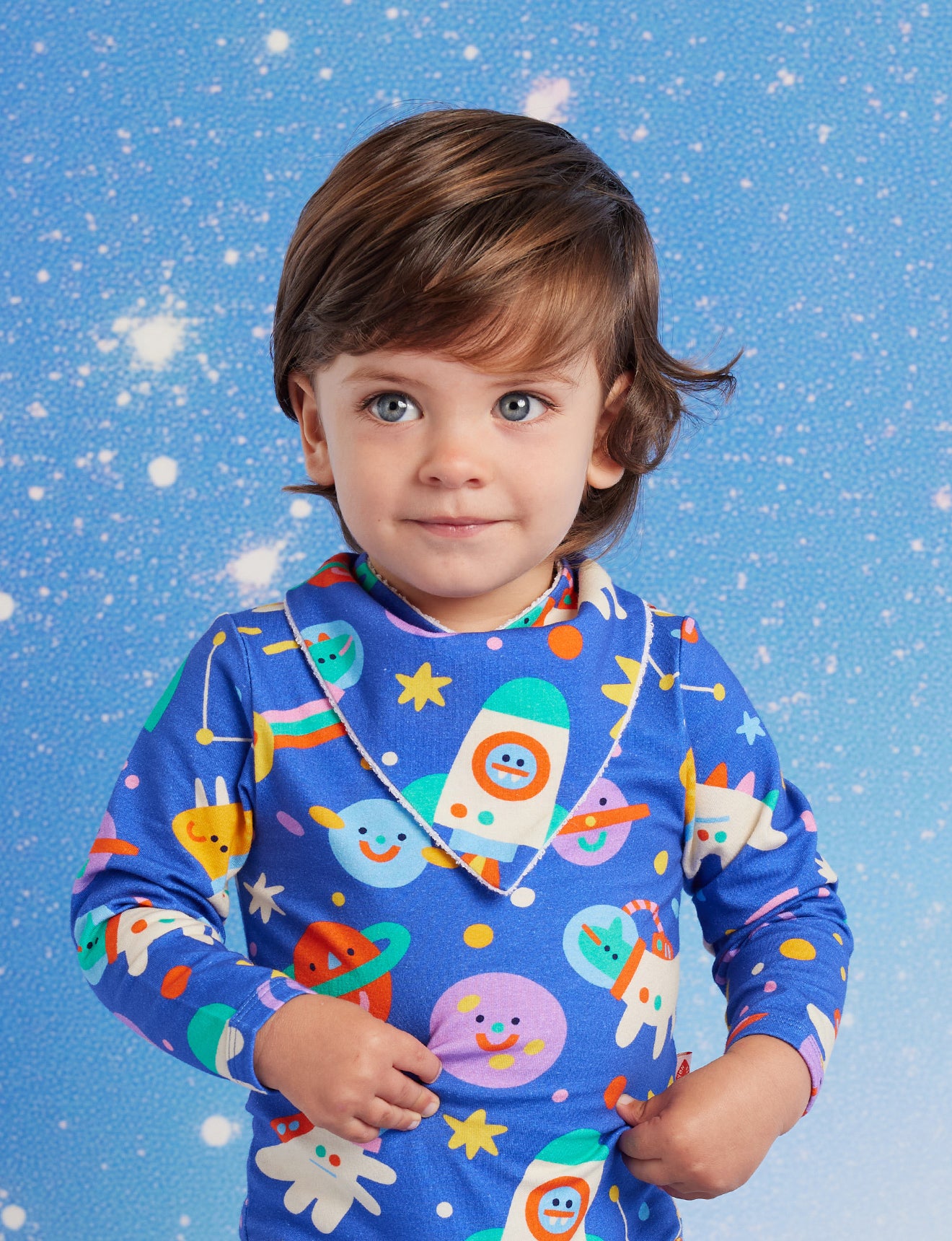 Dinos in Space Baby Bib