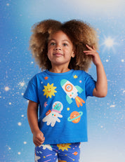 Dinos in Space Blue Tee