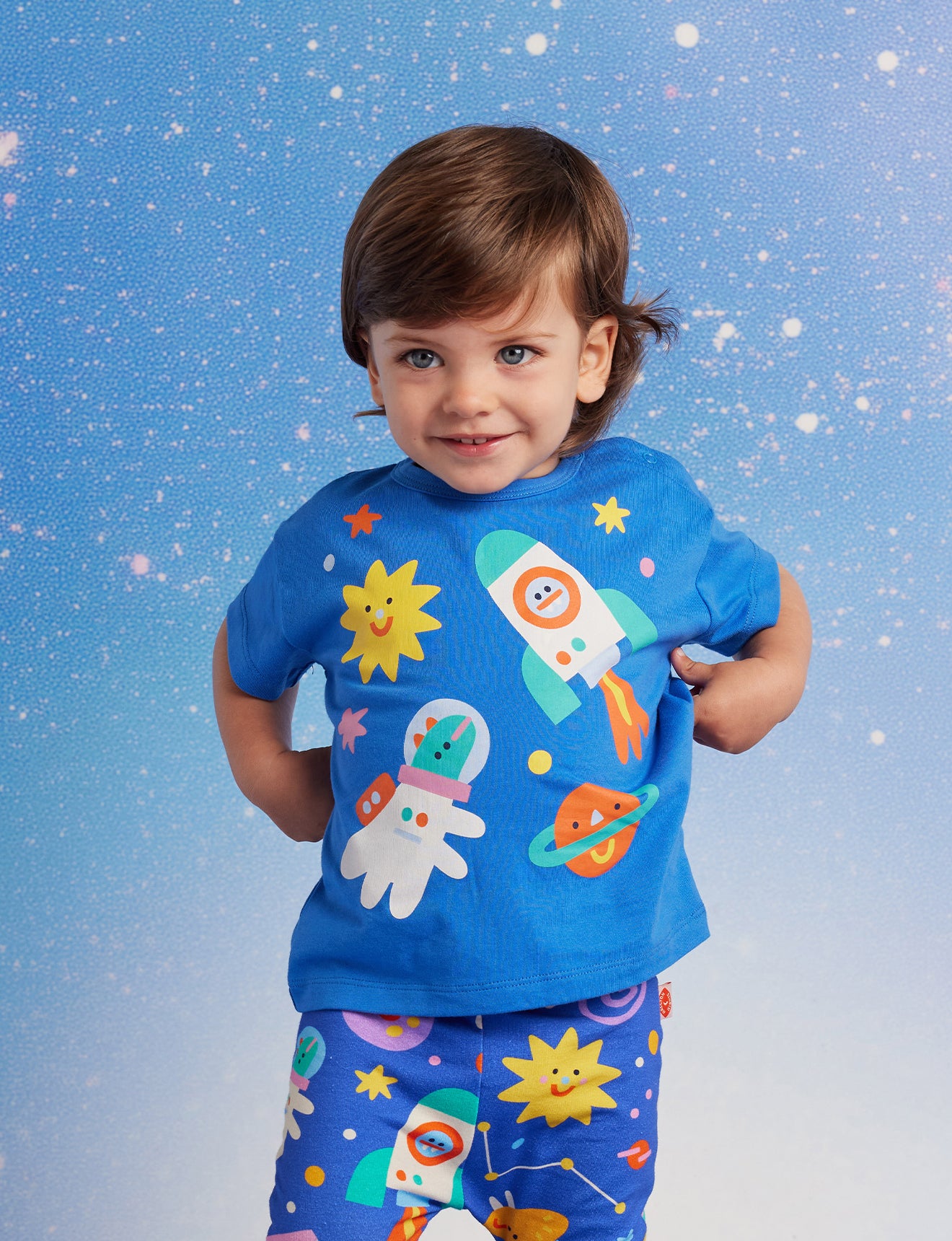 Dinos in Space Blue Tee