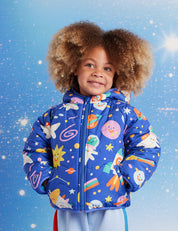 Dinos in Space Puffer Jacket