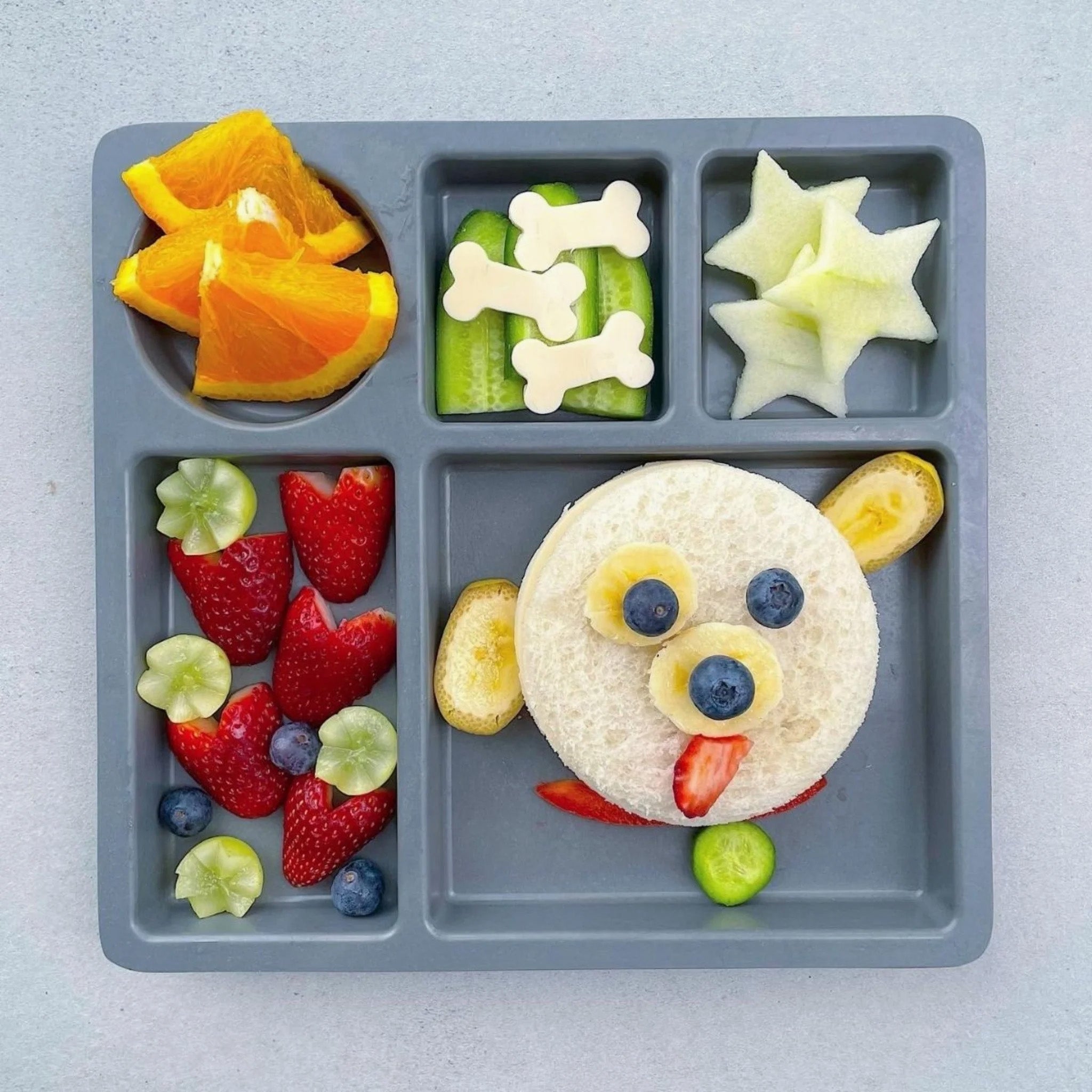 Bamboo Divided Plate - Charcoal Grey