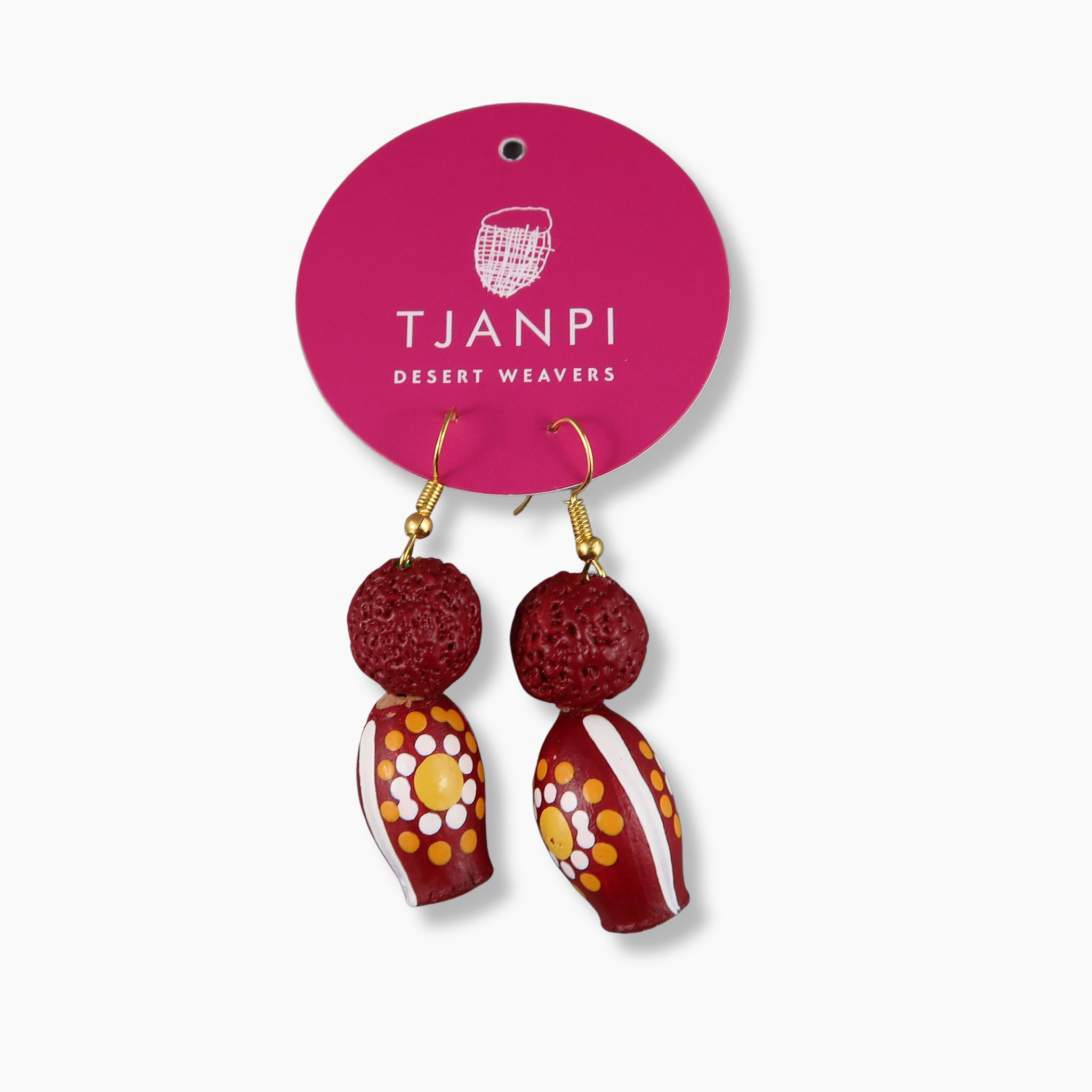 Tjanpi Painted Seed Earrings
