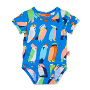 Flamin' Galah Blue Short Sleeve Bodysuit