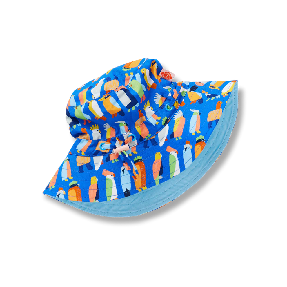 Flamin' Galah Blue Kids Sun Hat