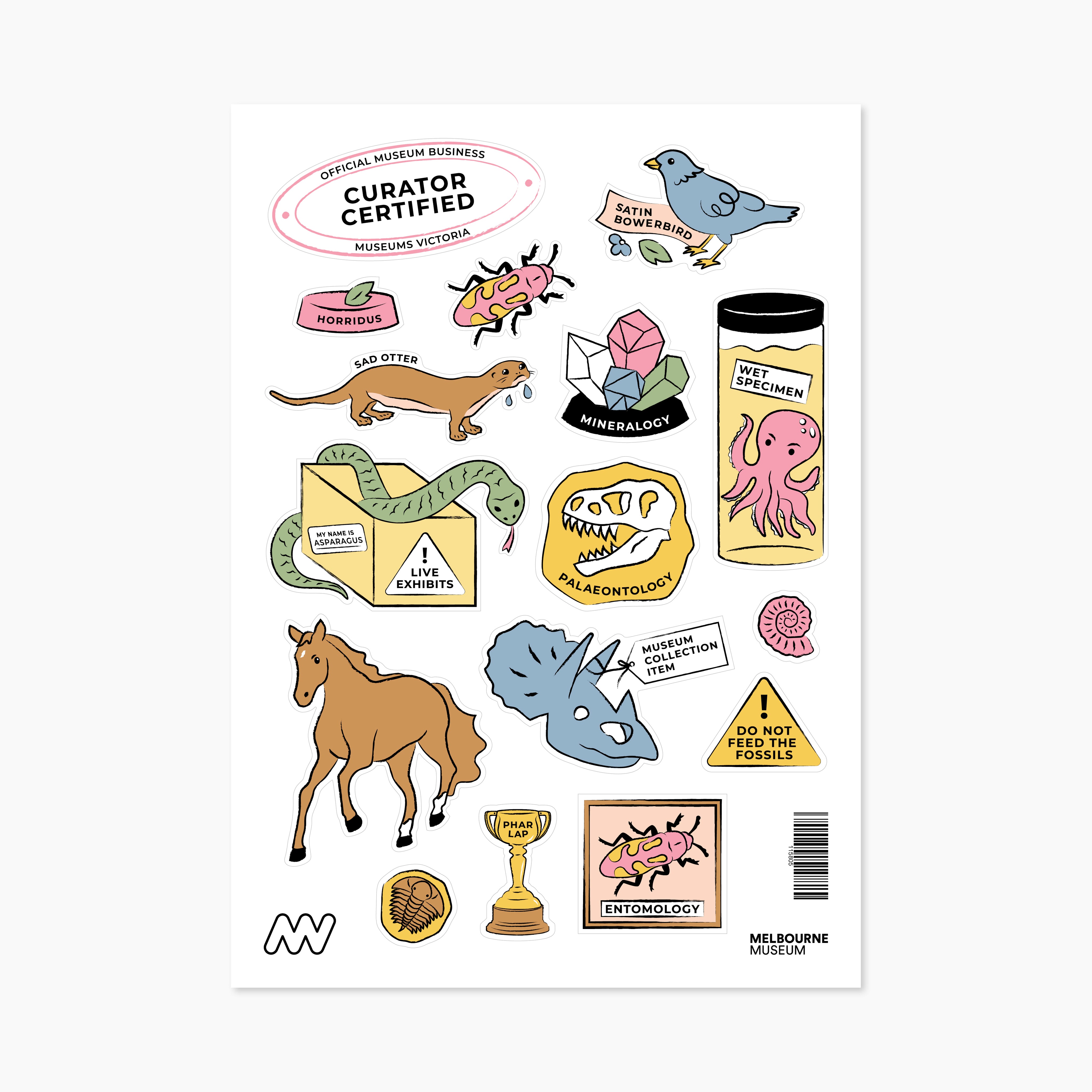 Museum Icons Sticker Sheet