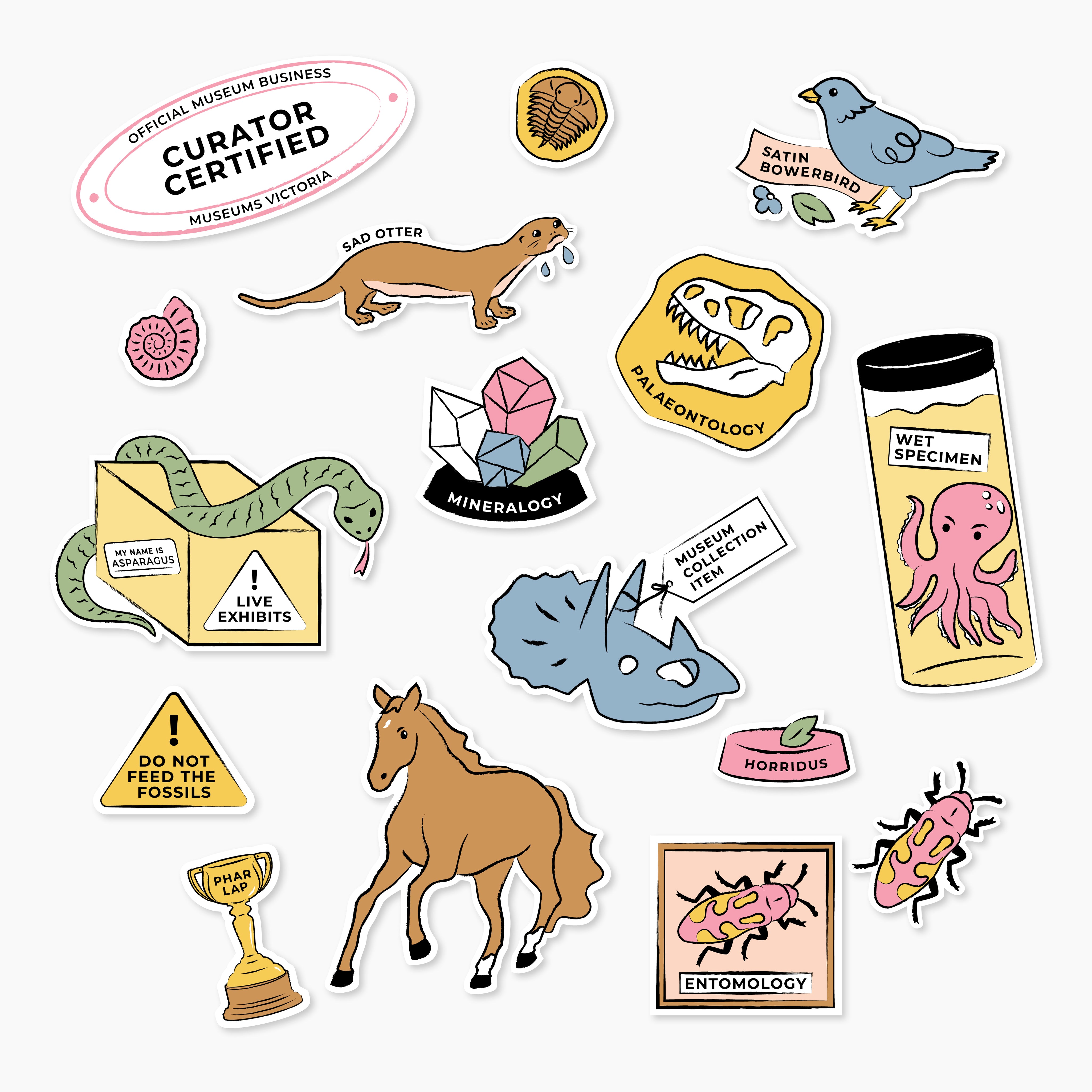 Museum Icons Sticker Sheet