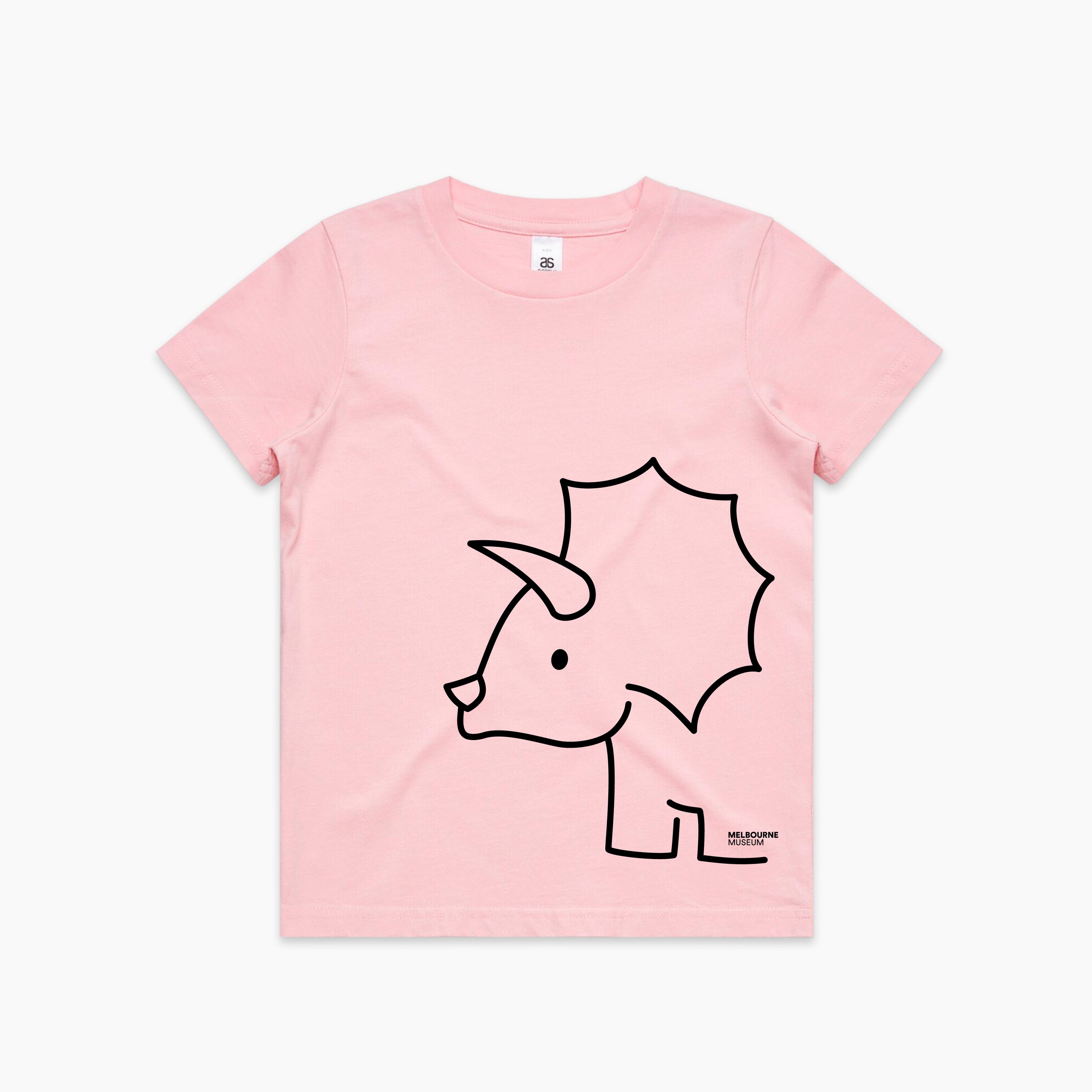 Melbourne Museum Pink Triceratops Kids Tee