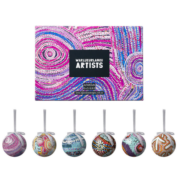 WarlukurlanguArtists2022DecorationsSetof6-squarebaubles.jpg