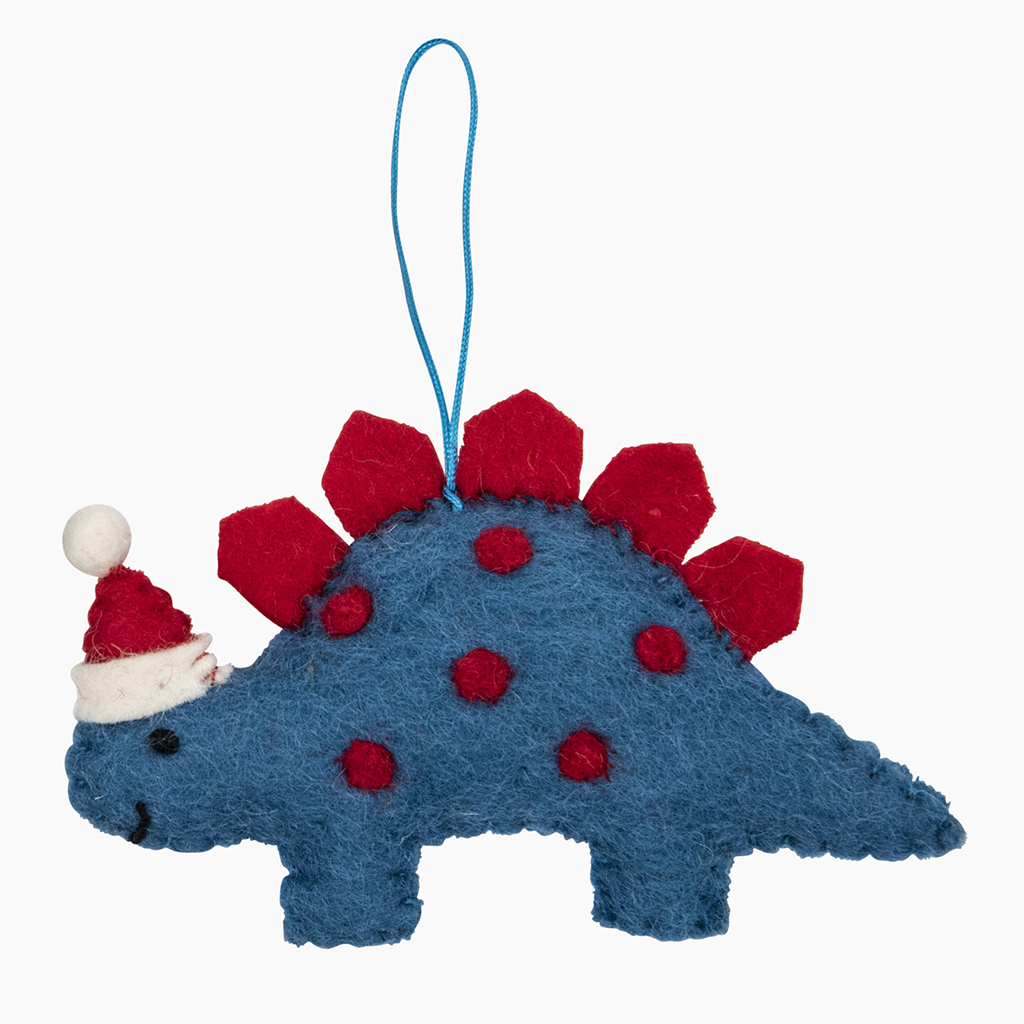Blue Stegosaurus Ornament